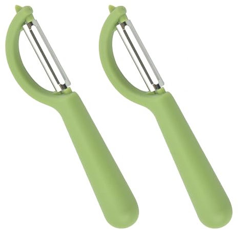 peiqiup Éplucheur Universel (2 Pcs), Éplucheur pivotant en Acier Inoxydable, Couteau Cuisine avec Lame Tranchante pour Légumes Fruits, Vert