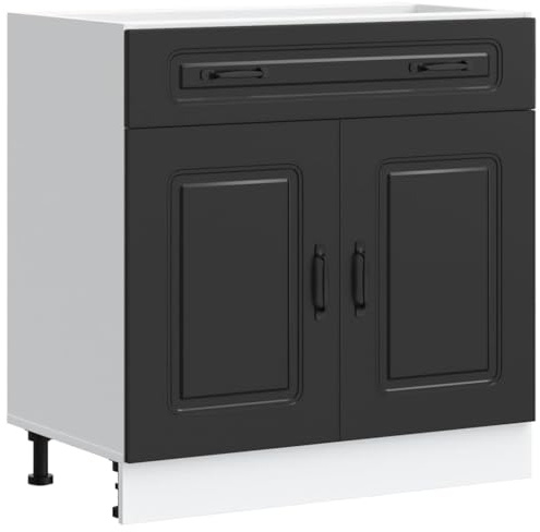 vidaXL Armoire de Cuisine Kalmar Noir Bois d'ingénierie