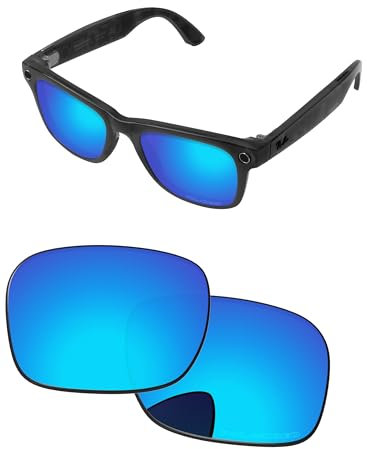 PapaViva Lentes de repuesto compatibles con gafas de sol Ray-Ban Meta Wayfarer RW4006 de 50 mm, Hielo Azul, RW4006 50mm