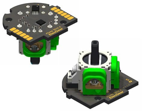 ElecGear 2 joystick de repuesto para controlador eSwap Mini-Stick, módulo de montaje de PCB soldado con calibración MCU y barra de control electromagnética Hall, (modelo-A)