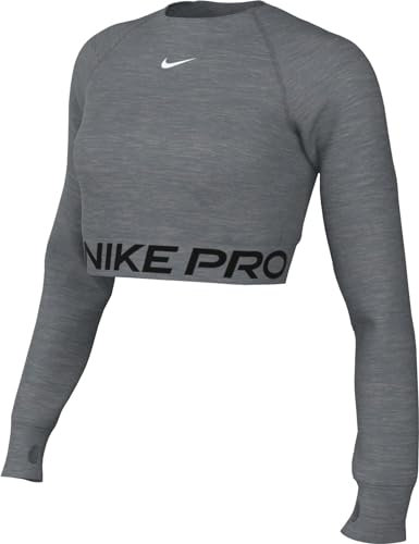Nike Pro 365 Dri-Fit FV5484-084 Women's Cropped Longsleeve Top, Smoke Grey/Htr, 2XS