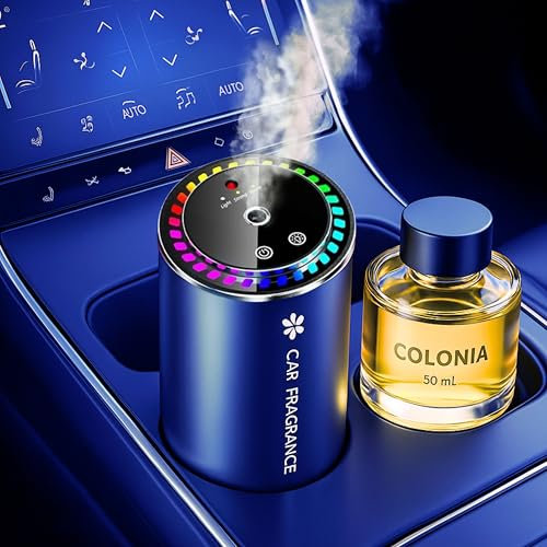 Ambientador de coche eléctrico 50ml - XL Larga duracion, intensidad regulable e ideal para viajes diarios, vacaciones y vehículos profesionales - Ambientador Inteligente para coche(Colonia)