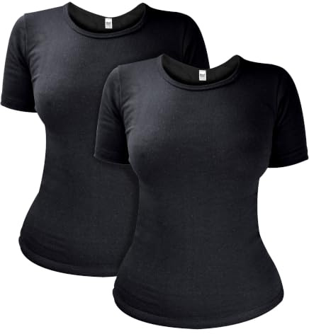 HEAT HOLDERS - Damen Thermo Innenfleece Outdoor Baumwolle Reich Kurzarm Unterhemd