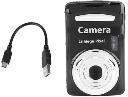 16MP 720P 30FPS HD Digitaler Videokamera-Camcorder mit 16-fachem Zoom, Einfache Bedienung für Wertvolle Momente (Black)