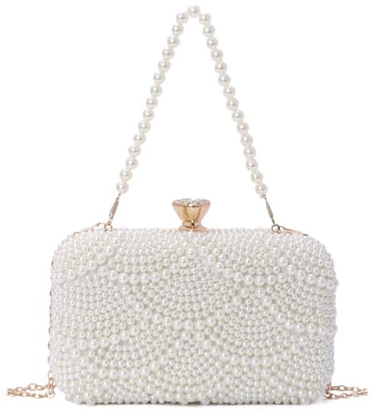 LHHMZ Damen Perle Kupplung Handtaschen, Perlen Abendtasche für Hochzeit Party Prom Formale Veranstaltungen