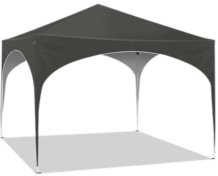 Abris de Voiture Pavillon de Jardin Pliable et étanche 3 x 3 m avec Toit en Demi-Cercle Carport Tente de Garage(Gray)