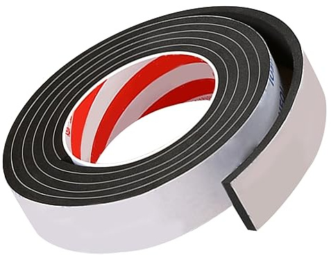 Selbstklebende Schaumstoff Dichtungsstreifen Schwarz, 1 Rolle | Cut To Fit, Leicht Abziehbar und Reißbar, für Schränke, Aluminiumfenster, Leise Räume