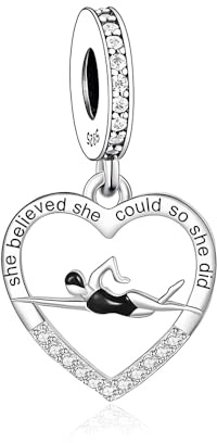 Schwimmer Charm kompatibel mit Pandora Armband, 925 Sterling Silber Sport-Dangle Geschenk zum Geburtstag für sie