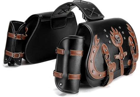 Laikoutd Vintage Inspirierte Seitenbeutel Satteltasche Mit PU Leder Für Tägliche Pendelfahrten Essentielle Alltagsbedürfnisse PU Leder Satteltasche