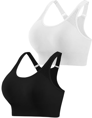 Aseniza Sport BH Damen Push Up Sport BH Starker Halt für Gym Reise Alltag | Leichter Support, schlanke Schultergurte und glattes Finish, angenehm bei Pilates, Urlaub, Spaziergang und Lounge.