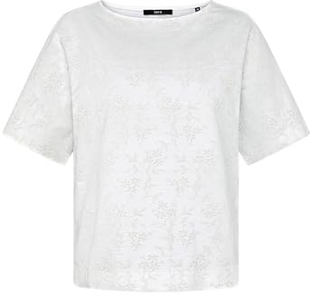 zero Damen Baumwoll-T-Shirt mit Stickerei
