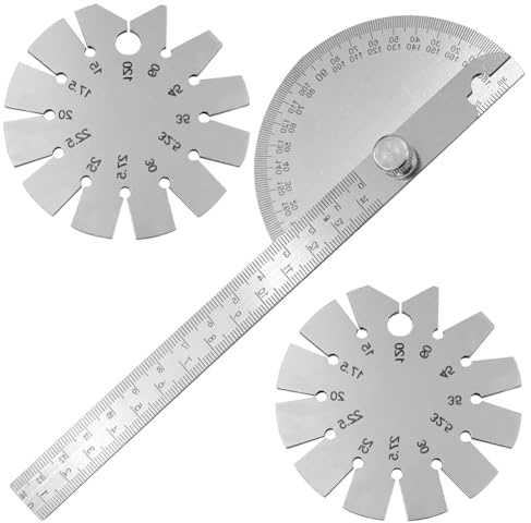 YRREATY 15-120 Degree Knife Angle Finder and 180 Degrees Protractor Kit Bevel Gauge Angle Gauges Ruler Measuring Tool