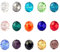 Lot de perles en verre cristal LolliBeads™, parfaites pour la fabrication de bijoux, avec boîte de rangement, couleurs assorties, Verre, Rondelle8mm, 8 mm