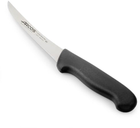 Arcos Serie 2900 - Cuchillo Deshuesador Curvo Semiflexible - Hoja de Acero Inoxidable Nitrum de 140 mm - Mango inyectado en Polipropileno Color Negro