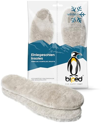 biped Premium Lammfell Einlegesohlen - Extra weiche, dicke Winter Schuheinlagen - Wärmende Fellsohlen mit Filz Unterseite z1022(37)