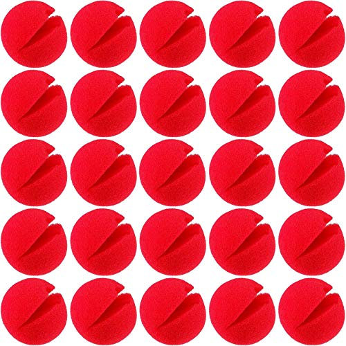 meekoo 80 Stück Rot Schwamm Clown Nase Cosplay Nase für Halloween, Weihnachten, Komisch Kostüm Party - Unisex-Kinder und Erwachsene