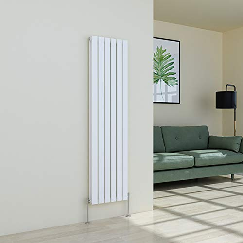 Warmehaus Vertical Modern Radiator Flat Panel Double White 1600x410mm