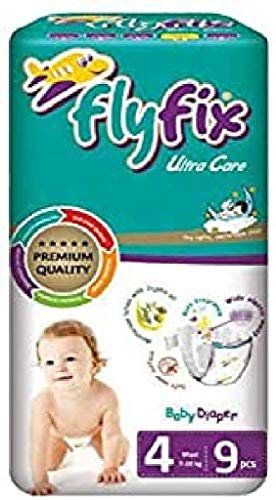 FlyFix TRFFXBD100002 Babywindeln, Ultra Komfort und Schutz, Maxi (7-18 Kg) - 9 Stück, mehrfarbig