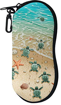 chaqlin Tragbare Sonnenbrillen-Schutzbox für Unisex-Kinder Gr. Einheitsgröße, Strand Meer Schildkröte