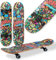 WeLLIFE Skateboard für Anfänger, 80x20cm Holz Skateboard Kinder, Jugendliche Erwachsene,ABEC-9 Kugellager, 9 Schichten Ahorn Double Kick Skate Concave Trick (DBL460)