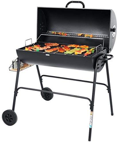 RYDZCLH BBQ Grill, Holzkohlegrill Kugelgrill 58Cm Grill BBQ Smoker Tragbar, Räder Für Camping & Gartenparty