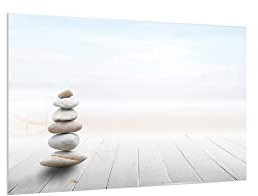 ALLboards Glas Magnettafel ZEN-STEINE 90x60cm Glasbild Memoboard aus Glas Glastafel mit Motiv Magnetwand zum Beschriften Magnetische Tafel Wanddekoration Wandbild