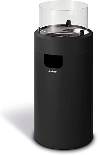 Enders Nova LED M - Cheminée décorative alimentée à gaz - pour terrasse avec éclairage d'ambiance - Design Moderne - Noir