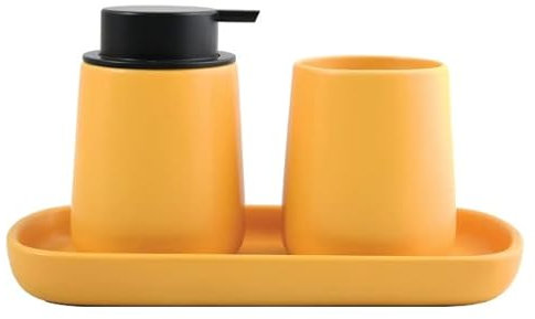 MSV Set 3 Accessori Bagno in Ceramica MAONIE Zafferano Opaco