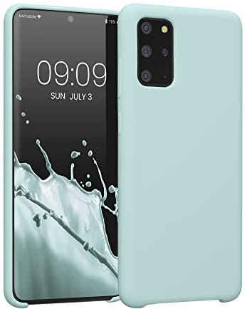 kwmobile Hülle kompatibel mit Samsung Galaxy S20 Plus Hülle - Silikon Handy Case - Handyhülle weiche Oberfläche - kabelloses Laden - Cool Mint