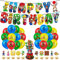 Super Mario 11pcs Cake Topper Decorating Set, 24pcs Latex Balloons, Happy Birthday Banner Bunting for Boys Girls Birthday, Baby Shower Decoration