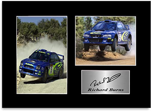Richard Burns WRC Champion 2001 signiertes Foto-Passepartout, A4 #2