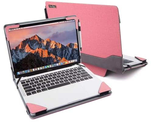 Berfea Protective Cover Case Compatible with 14“ DELL Latitude 3450, Latitude 3440, Dell Vostro 14 3420 3425 5490 14 inch Laptop Notebook Sleeve PU Leather Hard Case Shell