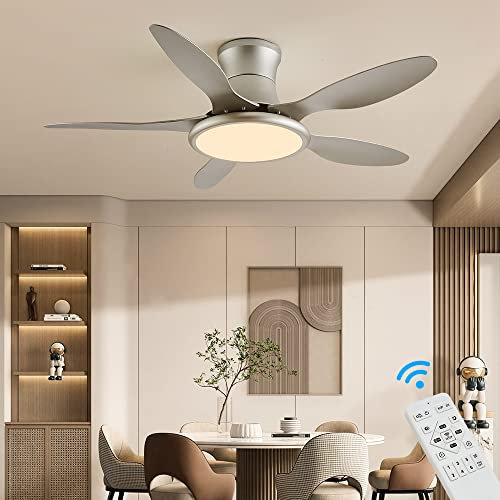 Eurotondisplay SX023-122 Deckenventilator mit LED Beleuchtung mit Fernbedienung Lichtfarbe/Helligkeit einstellbar 6 Geschwindigkeiten, timer 2 Stunden Sommer-, und Wintermodus 54 W