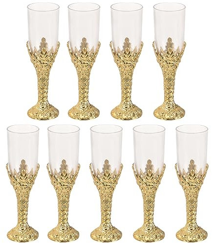 EXCEART 12pcs Plastic Chalice Goblet Cup Wine Goblets Royal Chalice Cup Medieval Glasses Whisky Glasses Altar Cup for Wedding Decor Worship Buddha and God of Wealth, B18051507W0