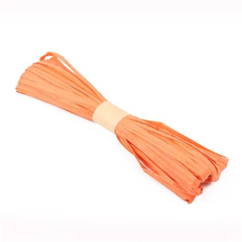 20m Raffiabast,Naturbast Bast Raffia Bastband Natur Raffiabast Natur Florbast Raffiabast zum Basteln Für Geschenkbox Festival Geschenk Dekoration Verpackung,Orange