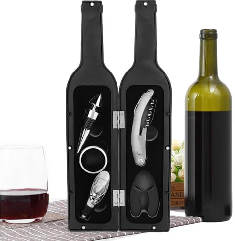 Coffret Cadeau D'accessoires Pour Ouvre-vin 5 Pièces, Kit Essentiel Pour les Amateurs De Vin, Tire-bouchon, Aérateur, Bouchon Verseur Et Ouvre-bouteille, Parfait Pour les Fêtes Et les Occasions Spécia