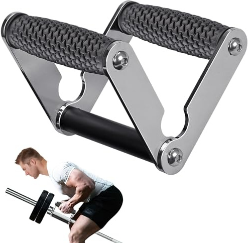SELEWARE V-Stange Landmine Griffbefestigung, massiver Landmine Doppel-D-Griff, T-Reihenaufsatz mit rutschfestem Gummigriff, passend für olympische Hantelstangen Krafttraining
