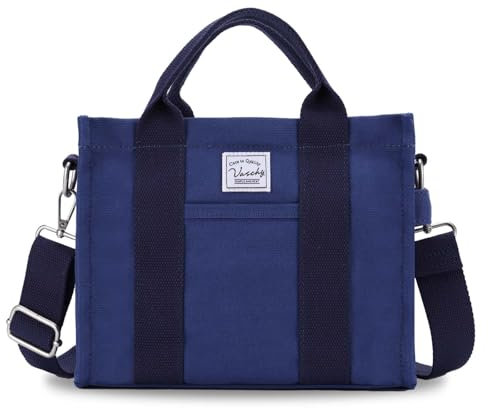 VASCHY Borsa Tote, Piccola Borsa Donna Elegante per Università, Tracolla, Shopping, Mare, Viaggio, Lavoro, Ufficio, Scuola - 5.5L Capacità - Blu