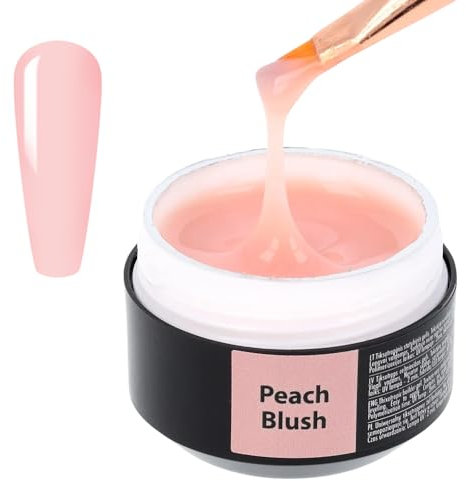 SINCERO SALON Easy Fluid Aufbaugel für Gelnägel - Peach Blush - Farbgel für Gelnägel - UV Gel für Nagelverlängerungen Korrekturen French Manicure - Nail Art Gel Nagel - Builder Gel für Nägel - 15ml