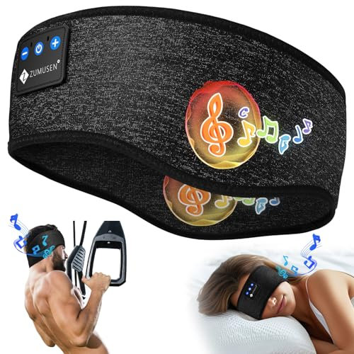 ZUMUSEN Sleep Headphones Headband Bluetooth 5.4, Wireless 15 Hours Playtime Sport Band Headphones Sleeping Headphones for Men and Women,Headband Headphones with Microphones for Training,Jogging,Yoga