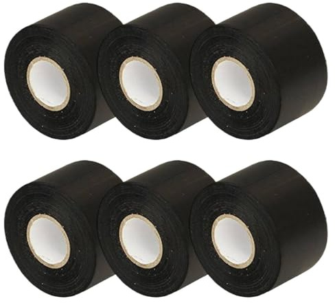 Gocableties Black Wide Electrical Tape, 50mm x 33m, 2 Strong Self-Adhesive PVC Insulation Tape for Insulating, Repairing and Protecting Electrical Wires, 6 Rolls