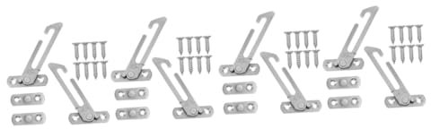 SEWOART 8 Stk Fenster begrenzer handhaben Sicherheitsverriegelungs-Beschläge fensterklammer fensterklemme Fensteröffnungssperre Öffnungswinkel-Sicherheitsbegrenzer Rostfreier Stahl Silver