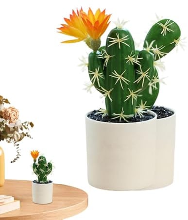 Piante artificiali di cactus – Piante grasse artificiali in vaso, piante grasse finte decorative per interni, scrivania da tavolo, piccole piante artificiali per la decorazione del negozio