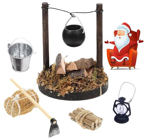 Wichtel Zubehör Krippe Lagerfeuer, Wichtel Zubehör Weihnachten Lagerfeuer, Puppenhaus Bonfire Zubehör, Mini Krippe Lagerfeuer
