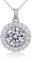 Damenschmuck Halskette mit Moissanit, 1CT Moissanit Diamant Anhänger, laborgezüchtet, 925 Sterlingsilber mit 18K Weißgold überzogen, Silberkette mit einem Schmuckstück, inklusive Geschenkbox.