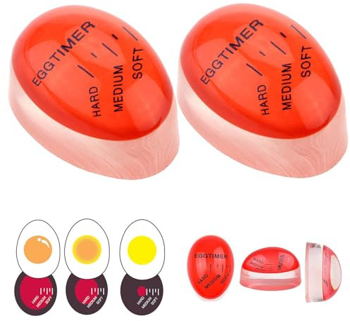 2Pcs Egg Timer - Reusable Colour Changing Timer for Soft, Medium, Hard Boiled Eggs - Kitchen Essentials - Gift & Home Use