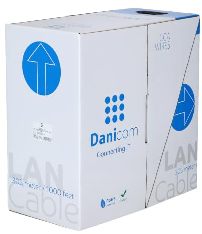 Danicom Rouleau câble flexible gris Cat6 U/UTP CCA - 305m