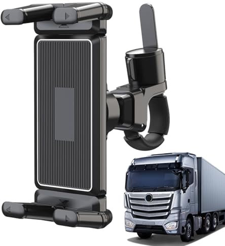 Supporto per telefono per camion, morsetto di montaggio per manubrio – Supporto per telefono per camion, escavatore, carrello elevatore, supporto per auto, staffa per telefono cellulare