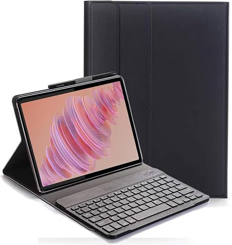 YHFZR Funda Teclado Español Ñ para Lenovo Tab Plus 11,5'' 2024, Español Slim Teclado Keyboard Case con Magnético Desmontable Inalámbrico Bluetooth para Lenovo Tab Plus 11,5 Pulgada 2024 TB351FU, Negro