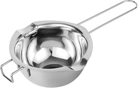 Double Boiler Pot, Stainless Steel Melting Bowl for Melting Chocolate, Candy, Butter, Cheese, Caramel and Soap, Wax Making 400ML/13oz Capacity
